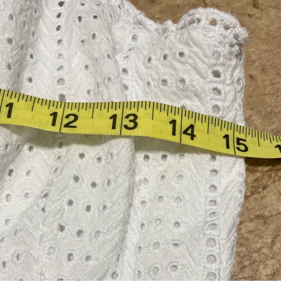 Sim & Sam- White Embroidered boho eyelet Tank Top Size Large - Picture 7 of 8